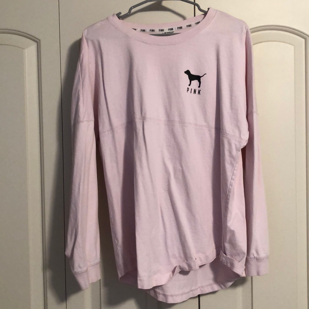 PINK Long Sleeve - Light Pink and Cheetah Print